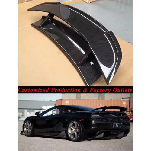 DMC Style Carbon Fiber Car Rear Wing Trunk Lip Spoiler For Mclaren MP4-12C 625c 650S 2011 2012 2013 2014 2015 2016