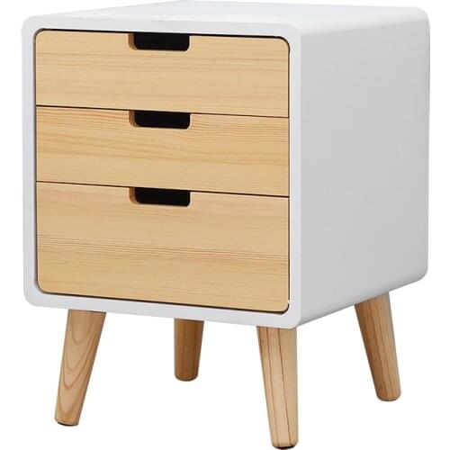 Household Bedside Table Modern Simple Small Wooden Cabinet Bedroom Storage Forcer Three Drawers Multifunction Corner Cabinet