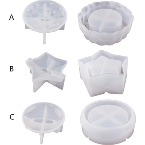 Epoxy Crystal Resin Silicone Mold Ashtray with Lid Clouds Stars Storage Box Mold for DIY Home Decoration Jewelry Making