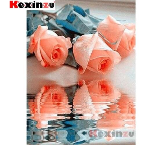 Kexinzu Full 5D DIY Square/Round Diamond Painting"Rose petal"3D Embroidery Cross Stitch Mosaic diamondpainting Gift K@999