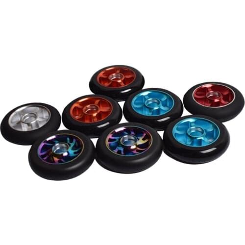 Roller Skate Wheels Aluminum Alloy Speed Skating Wheels Replace Blading Wheel 90A Hardnes For Indoor Outdoor Asphalt Road