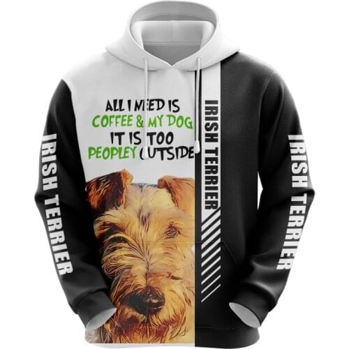 Irish Terrier Dog 3D Full Printed Jacket Men/women Casual Streetwear Hoodies Boys Hip Hop Hoody Sweatshirts Mens Hipster Clothes