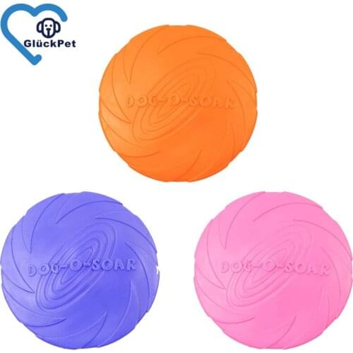 Dog Flying Disc Toy 7.1/8.6 inches, Pet Training Rubber Interactive Toy, Floating Water Dog Toy for Small Dogs Outdoor Flight