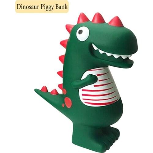 Lovely Green Dinosaur Piggy Bank,Resin Coin Bank Cute Boys Money Bank Best Christmas Birthday Gifts for Kids Boys Girls Home