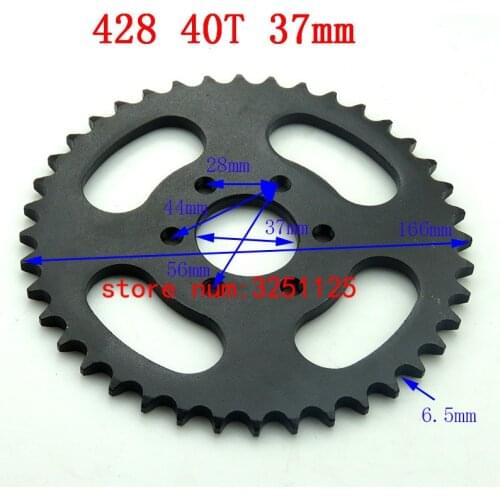 Motorcycle scooter drive gear 428 big sprocket 40T tooth 37mm rear chain sprockets for 150cc 250cc ATV Quad Pit Dirt Bike Moto