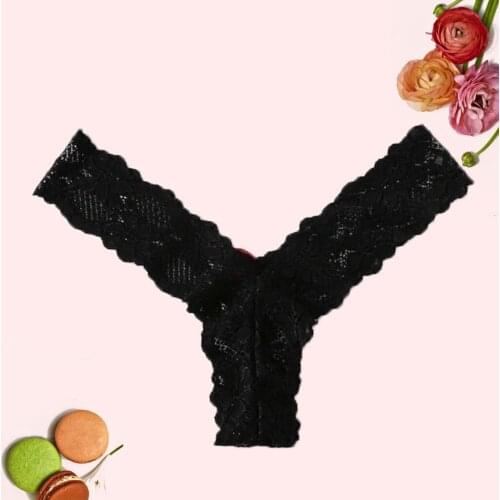 S-2XL New Women Thong Sexy Floral Lace Panty Underwear Brief Bowknot Thong G-String Lingerie Female Porn Intimate Underpants