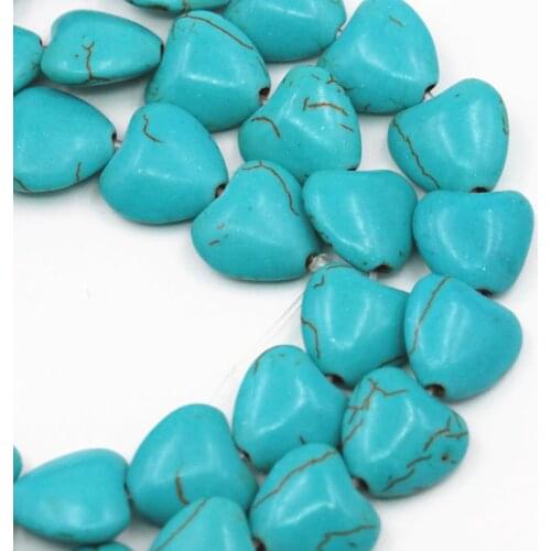 Blue Turkey Turquoises Calaite Stone Loose Beads for Jewelry Making 12mm Heart Shape DIY Necklace Bracelet Craft 15.5inch A462
