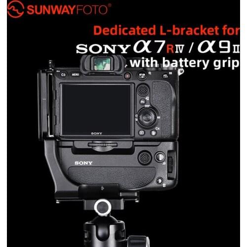 SUNWYAYFOTO PSL-A7RIVG Tripod Head Quick Release Plate Arca for Son y a7RIV/a9II With Battery Grip L-bracket