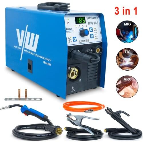 Mig Welder Synergy Control Welder Welder 220V MIG ARC TIG MIG185 Welding Machine Gas No Gas Electrode Inverter MIG MAG WIG