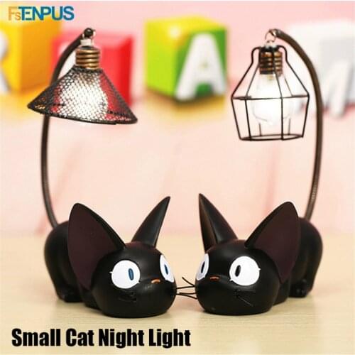 LED Night Light Creative Resin Cat Animal Night Light Ornaments Home Decoration Gift Small Cat Nursery Lamp Creative Decoration