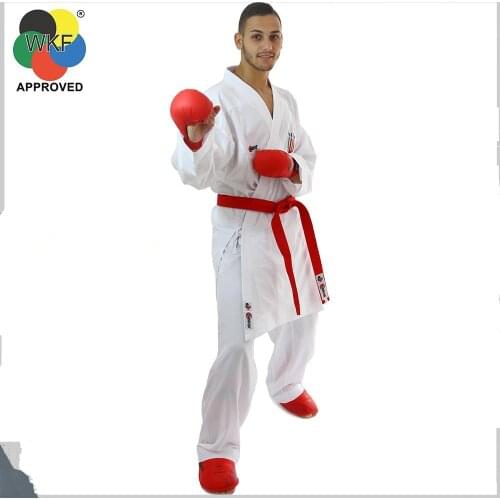 WKF certified Smai karate uniforms for beginners export original karate training clothing cotton twill fabric with a white belt