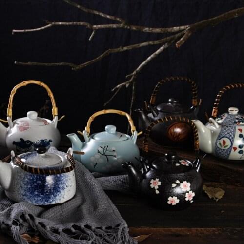 Japanese Korean catering utensils hand painted underglaze color kungfu tea pot cup ceramic teapot teacup set teaware