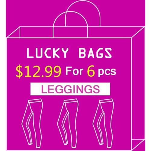 FCCEXIO 3pcs Big Surprise Printed Women Leggings Hight Waist Elastic Fitness Pants Lucky Bags New Year Gift S-XL Send Randomly