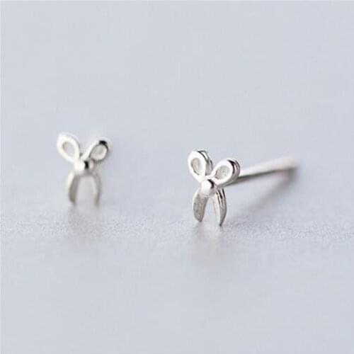 100% 925 Sterling Silver Womens Fashion Cute Tiny Scissor Stud Earrings Gift for School Girls Daughters Gift
