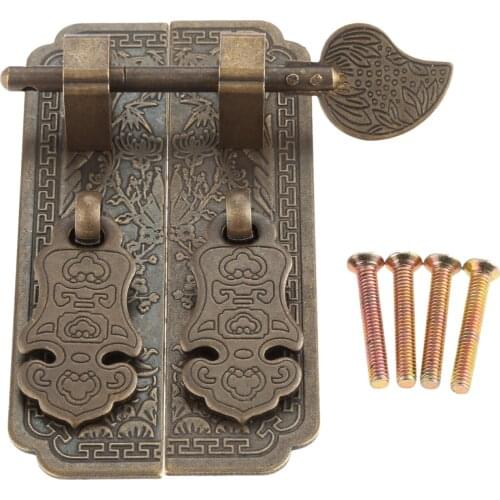 1 Pair Antique Bronze Chinese Furniture Brass Handle Pull Wardrobe Drawer Doorplate Cupboard Closet Cabinet Pull Handle 100*26mm