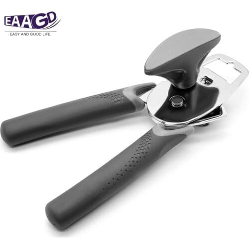 1Pcs Can Opener, Manual Can Openers Smooth Edge Handheld Openers for Cans Easy Grip Stainless Steel
