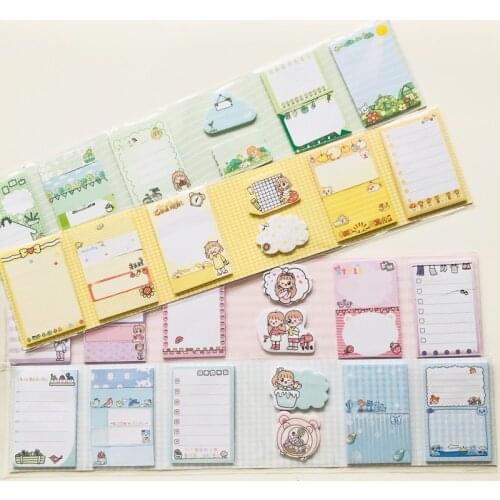 1 Pack Big Eyes Girls Folding Memo Pads Decorative Paper Message Notes Computer Decoration