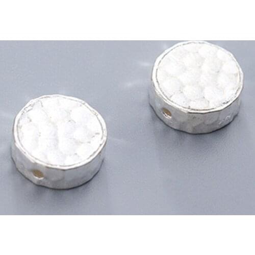 100% 925 Sterling Silver Laser Faceted Round Beads 12mm Craft Fashion S925 Spacer Beads DIY Bracelets Jewelry Making Findings