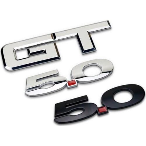 2021 New 3D Metal Car Rear Sides Fender Trunk Decals GT Logo Emblems Badge Trim Sticker For Ford Mustang 5.0 GT