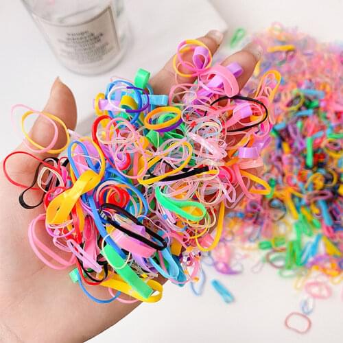 2500pcs Girls Hair Accessories Nylon Rubber Band Elastic Hair Bands Headband Children Ponytail Holder Bands Kids Ornaments