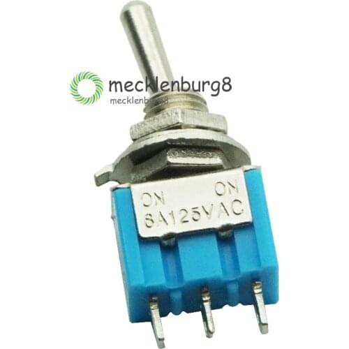 5Pcs Blue Mini MTS-102 3-Pin SPDT ON-ON 6A 125VAC Miniature Toggle Switches VE067
