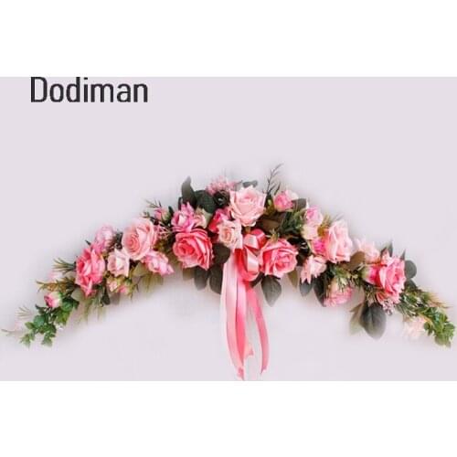 62CM Artificial Garland door lintel European Rose threshold wall decoration flower door wedding holiday party decoration 1PC