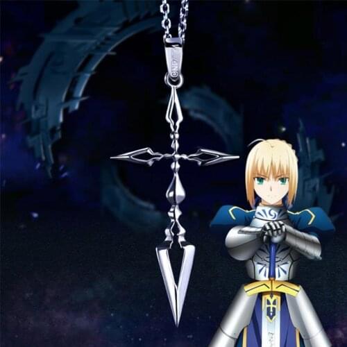 Anime Fate Zero Saber Pendant 925 Sterling Silver Cross Necklace Pendant Emiya Kiritsugu Cosplay Accessories Jewelry For Men