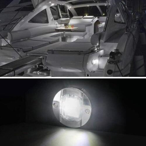 White LED Stern Lights 12V Round Wide luminous angle 12V-24V DC 6 LED Cockpit Light