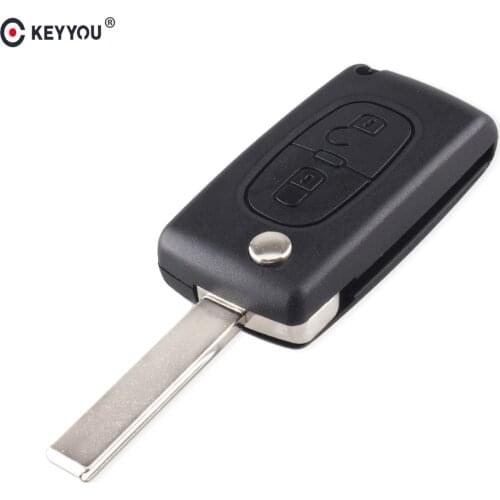 KEYYOU 10PC 2 Button Remote Key Shell Flip Floding Car Key Case Fob For Peugeot 107 207 307 307S 308 407 607 2BT DKT0269 CE0536