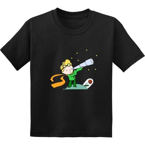 Little Prince Cartoon Print Funny Cute Kids T shirt Summer Casual Short Sleeve Children Clothes Cotton Baby Boys Girls T-Shirts