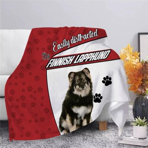 CLOOCL Pet Dog Finnish Hound Flannel Blanket Print Animal Throws Blanket Hiking Picnic Blanket Office Nap Blanket Bedroom Quilt