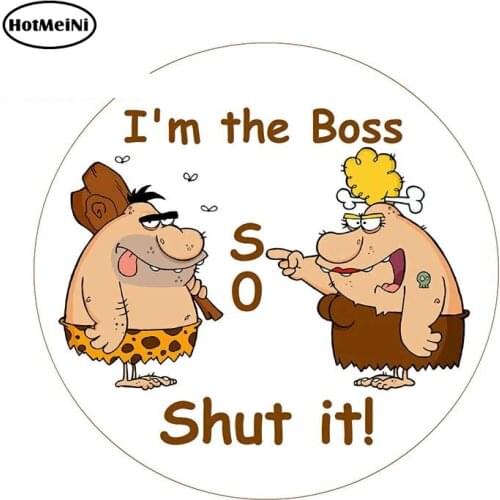 HotMeiNi 13cm x 12.8cm I'm The Boss So Shut It Fun Novelty Fridge Magnet Vinyl Decal JDM Cartoon Car Sticker Graphic