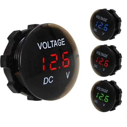 Car Motorcycle Voltage Meter Tester DC 12V-24V Digital Panel Voltmeter LED Display Voltage Detector for Auto ATV Truck Boat