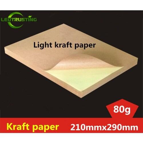 Leotrusting 50sheets New A4 Size 210mmx290mm Light Kraft Paper Sticker Label Printing A4 Adhesive Sticker for Inkjet Printer