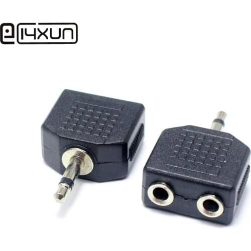 1pcs 3.5mm Mono Male Plug to Female jack 2 in 1 2Pole Audio Plugs Socket Converter Adapter Connector