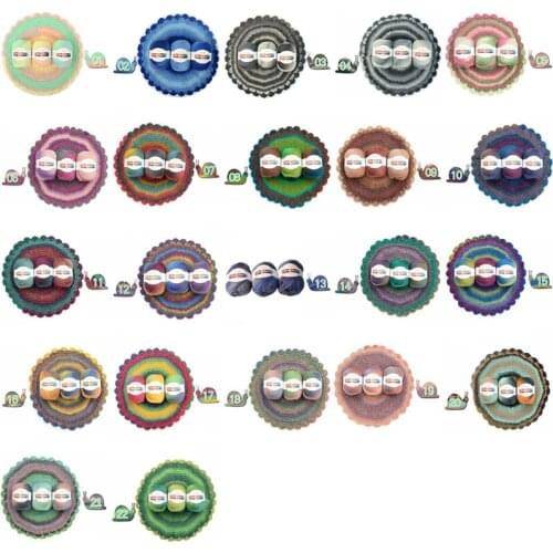 Soft Worsted Yarn Rainbow Gradient Colors DIY Baby Knitting Wool Shawl Scarf Sweater Crochet Thread Supplies E56C