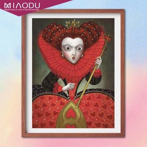 Disney Cartoon Alice In Wonderland Red Queen5D Diamond Painting Cross Stitch Kits Embroidery Full Drill Mosaic Resin Home Decor