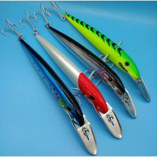 NOEBY 1PCS Big Minnow Fishing Lure 76g/22.5cm 4colors Depth 6-8m Metal Tongue Floating Bait Isca Artificial Fishing Tackle