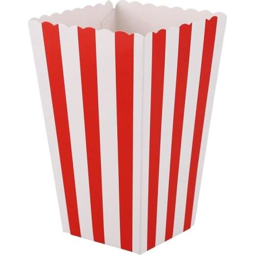 New 12 Cinema Stripes Treat Party Small Candy Favour corn Bags Boxes,red