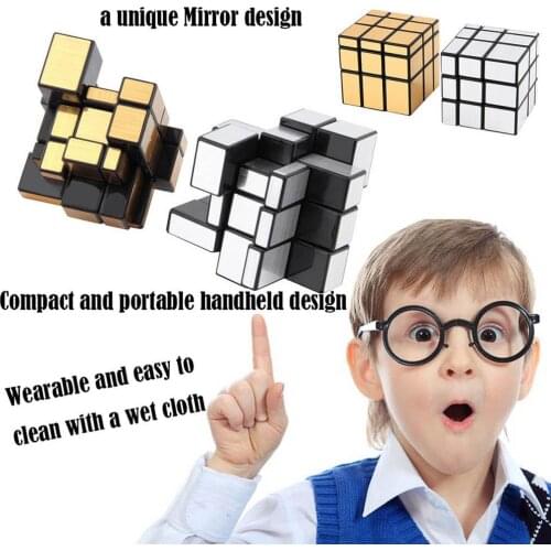 New 3x3x3 Compact and portable Mirror Blocks Silver Shiny Magic Cube Puzzle Brain Teaser IQ Kid Funny Worldwide Great gift