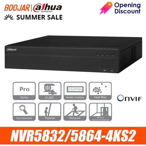 Original Dahua NVR5832-4KS2 32CH & NVR5864-4KS2 64CH Support 8 SATA HDDs 12MP NVR with Dahua Logo Nr intrusion heat map tripwire