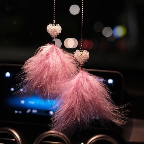 Feather sailor moon accessories cute for women mirror high grade crystal interior parts ornaments auto car pendant decoration