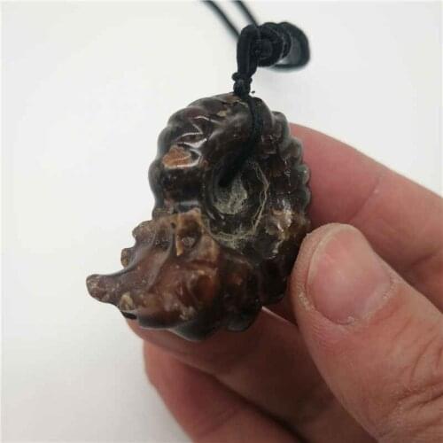 Natural stone fossil pendant pendulum Spot color screw Jurassic snail pendants Green twine chakra pendule suspension