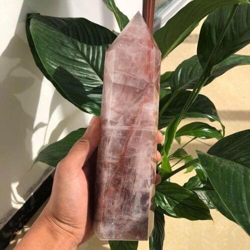 Beautiful natural red gum flower crystal tower natural crystal Reiki healing as a gift 600-700g