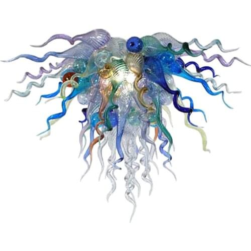 LED Postmodern Colourful Glass Pendant Chandelier Lustre Suspension Luminaire Nordic Lamp for Bedroom Dining Room 70 by 60 CM