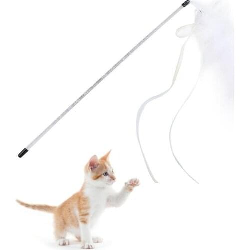 Creative Cat Toy Wand Interactive Cat Feather Wand With Small Bells Pet Kitten Teasing Playing Exercise Toys Funny Cats Supplies