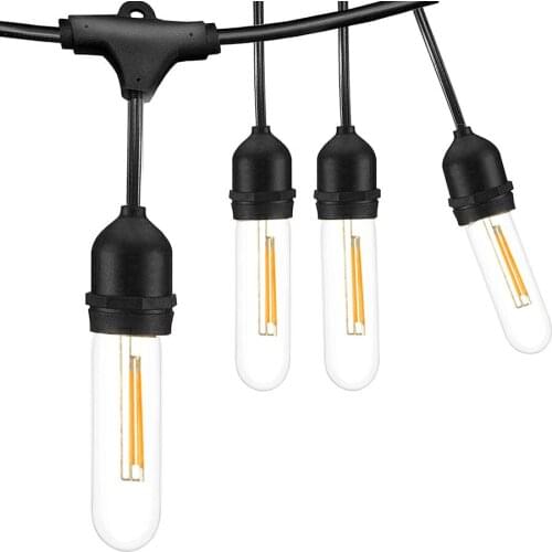 DC24V Outdoor String Lights 10/20PCS Edison Plastic LED Bulbs Patio Holiday Wedding Garland Light For Yard Porch Market Cafe