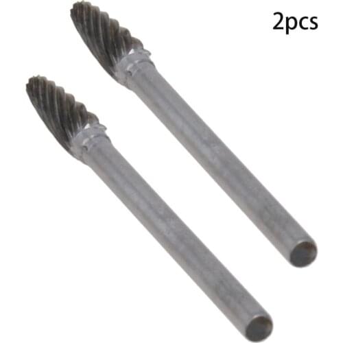 Utoolmart Rotary File Tungsten Steel Alloy Grinding Head Milling Head Woodworking Wood Carving Root Carving Single-cut 1pcs/2pcs
