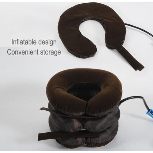 Air Inflatable Cervical Collar Neck Traction Three-layer Support Massage Pillow Pain Relief Relax Health Care Massager Tool