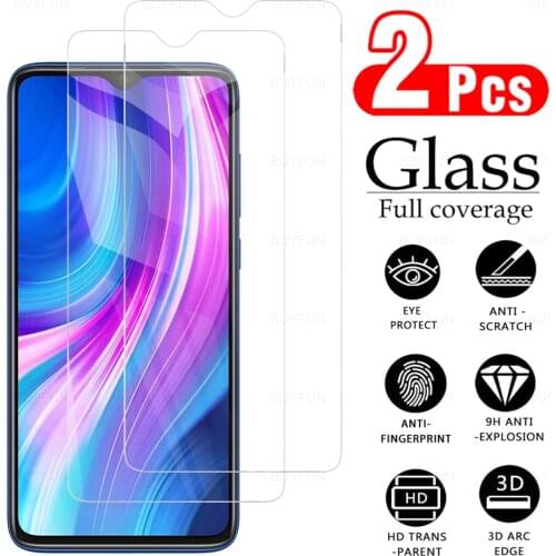 2pcs Tempered Glass for Xiaomi Redmi Note 8 9 10 Pro Screen Protector for Redmi note 9T 8T 9S redmi 9c 9c nfc 9a 9 Protect galss